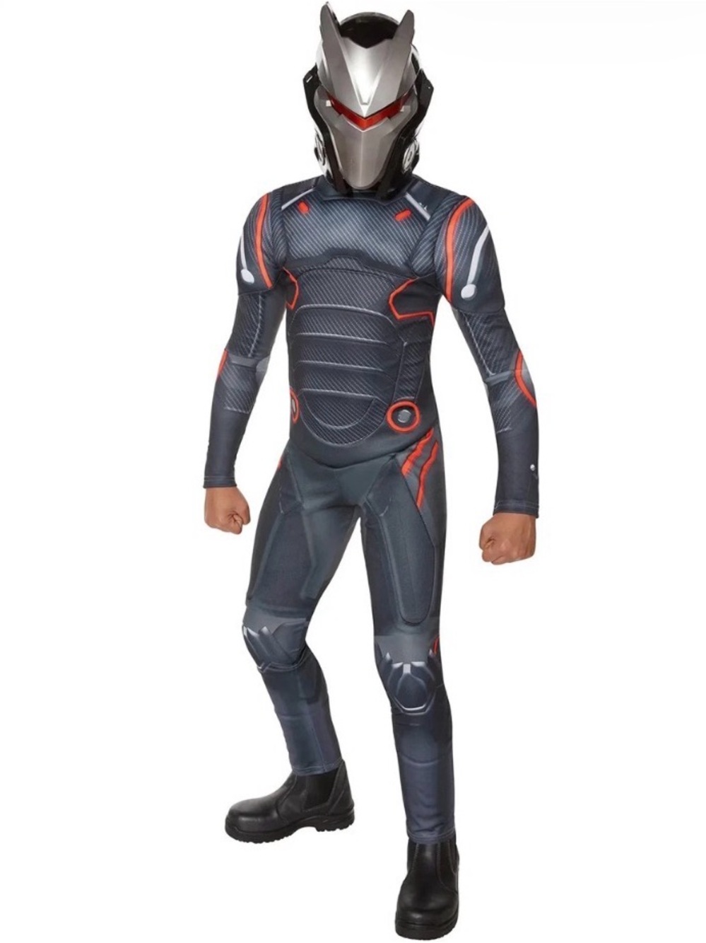 Fortnite Omega Child Black and Red Costume Bodysuit Costume w/ Mask Large 10-12